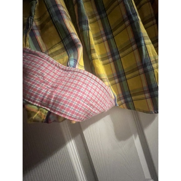 Cruel Girl Long Sleeve‎ Button Front Yellow Pink Plaid Shirt Blouse Size S - Picture 6 of 6